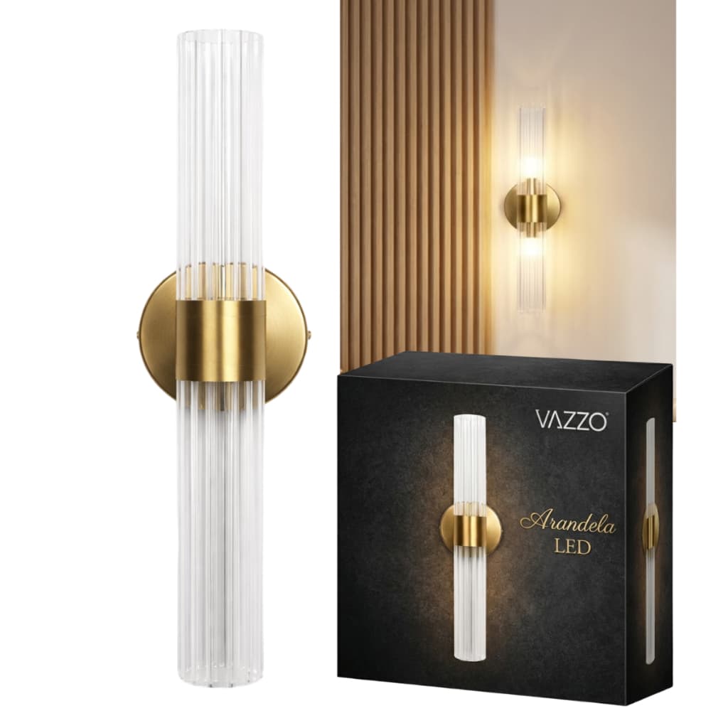 Arandela de Parede Moderna Acrílico Sala Banheiro Quarto  40cm | LED 3000K | Bivolt Vazzo