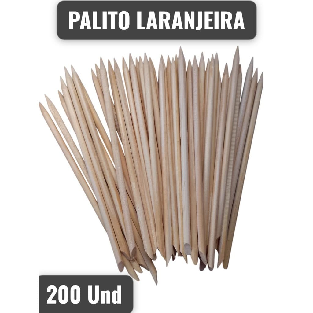 Palito Laranjeira p/ Manicure - 200 Unidades