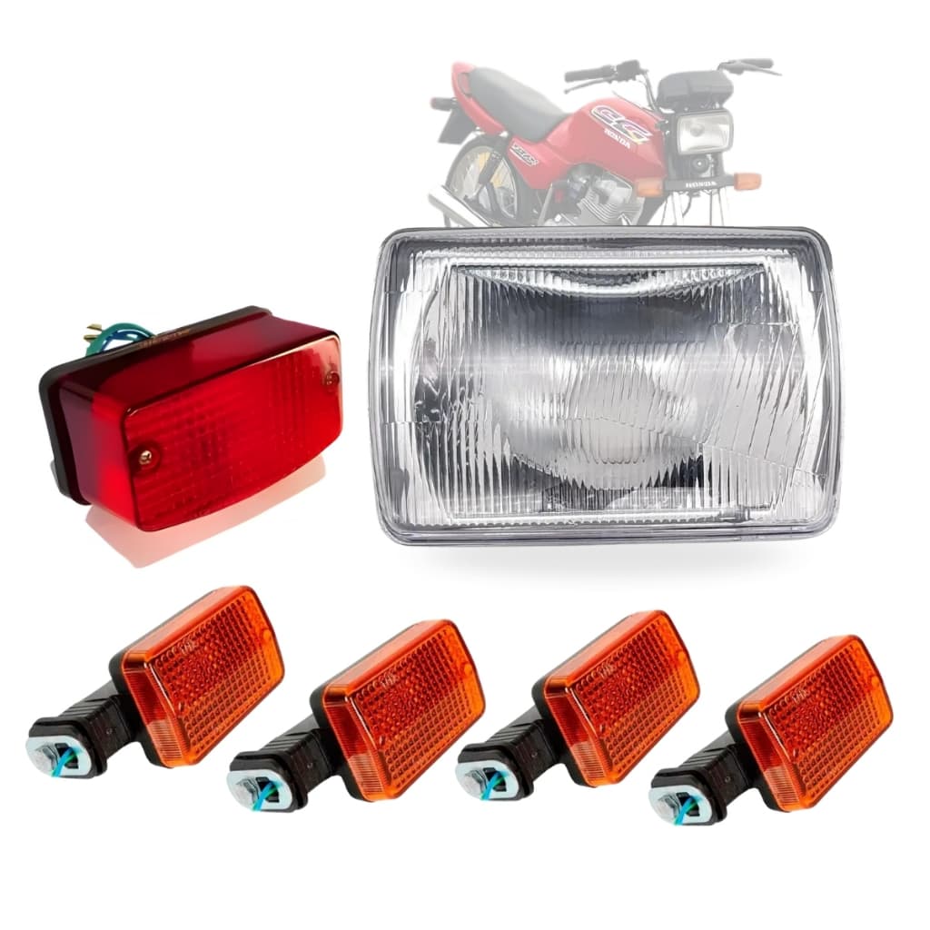 Kit Farol Da Cg 125 Titan 1983 até 1999  Lanterna +4 Piscas