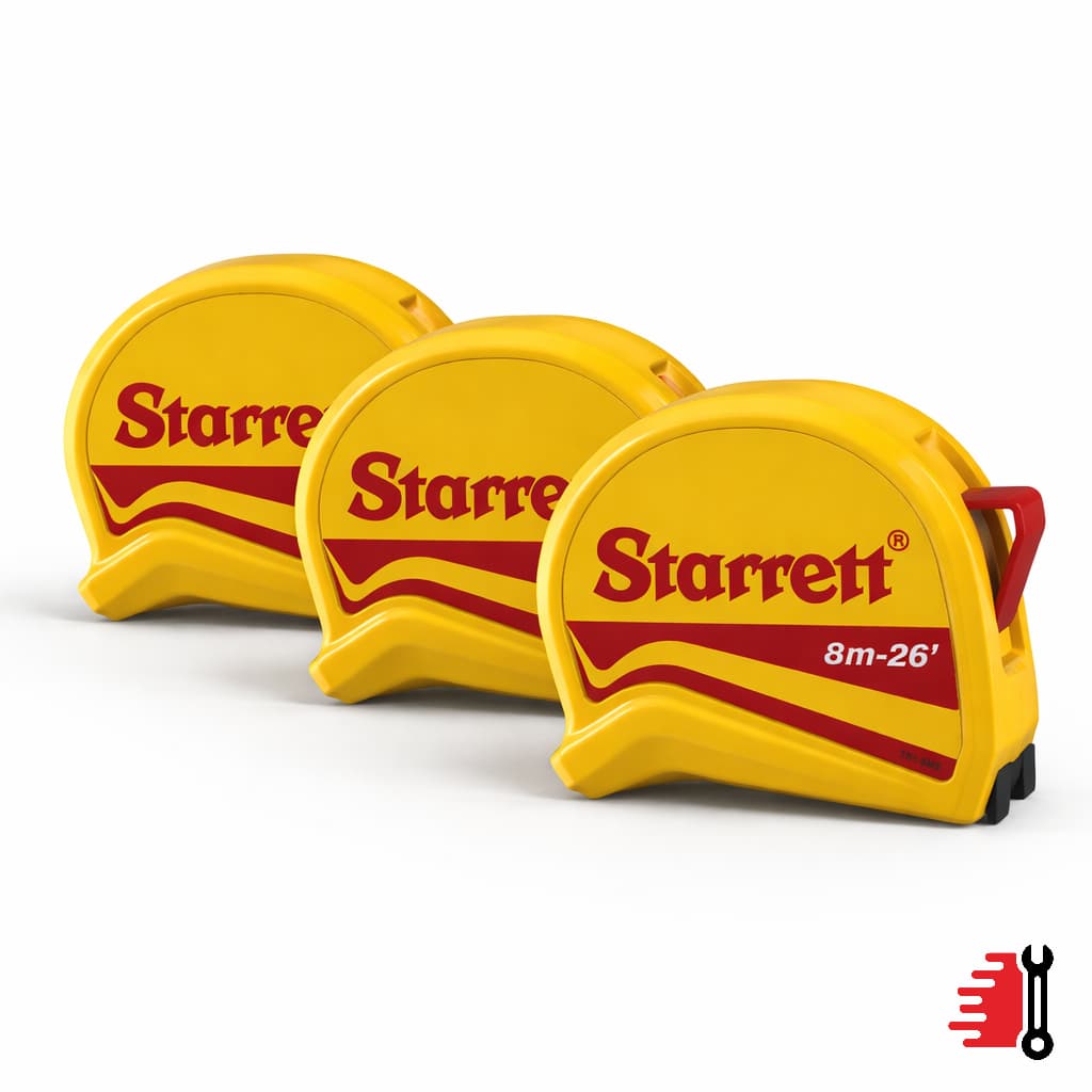 Kit 3 Trenas Starrett 8m Profissional Fita De Aço Milímetros E Polegadas Com Trava