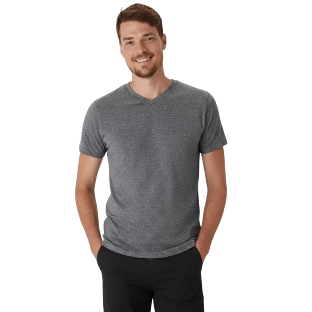 Camiseta Básica Masculina em Gola V Malwee Original Algodão Manga Curta