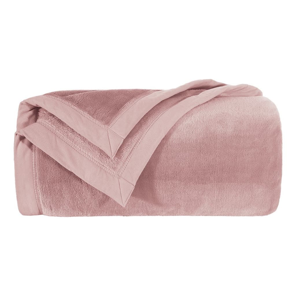 Cobertor Manta Blanket 600 Rosê Rosa King Macia ao Toque da Pele Kacyumara