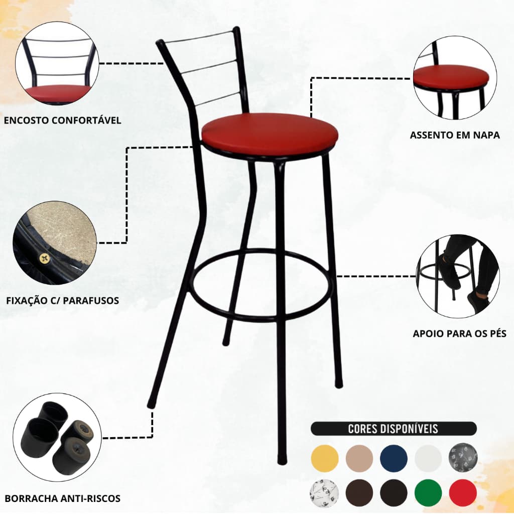 Banqueta Banco Alto Cozinha Alta Bar Bistro Area Americana