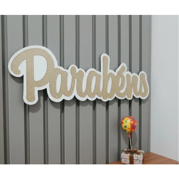 Placa Decorativa Happy Birthday Ou Parabéns Em Mdf E Gliter Premiun Para Festas e  Aniversários