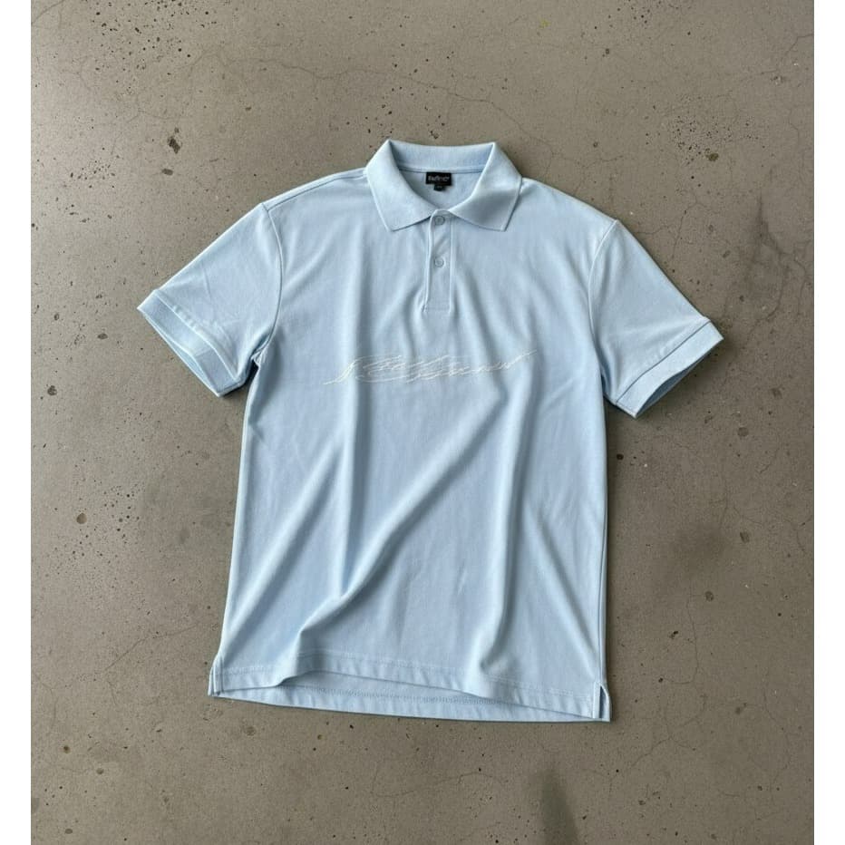 Camisa Polo pássaro azul bebe em algodão