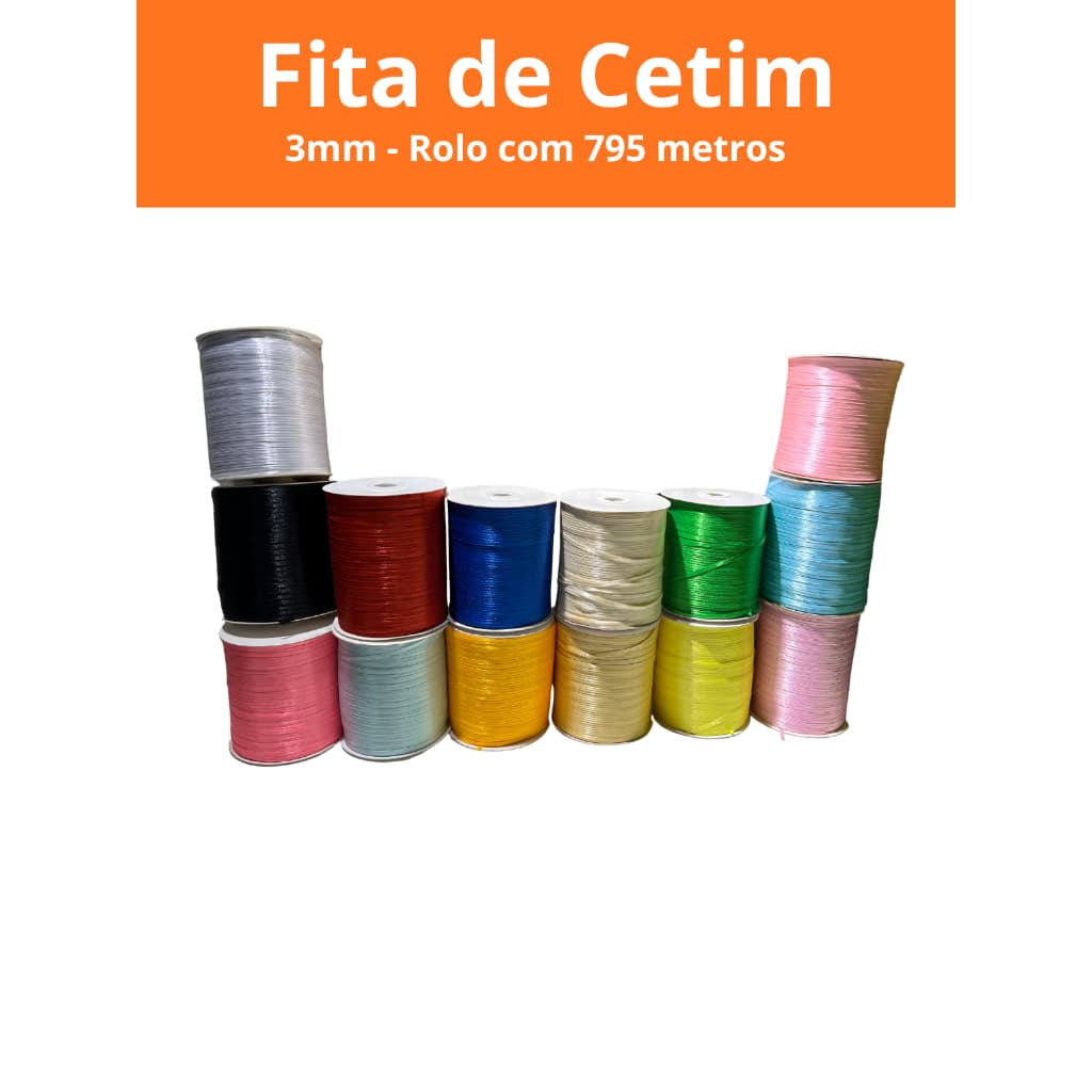 Fita de cetim 3mm C/ 870 jardas (785 metros)