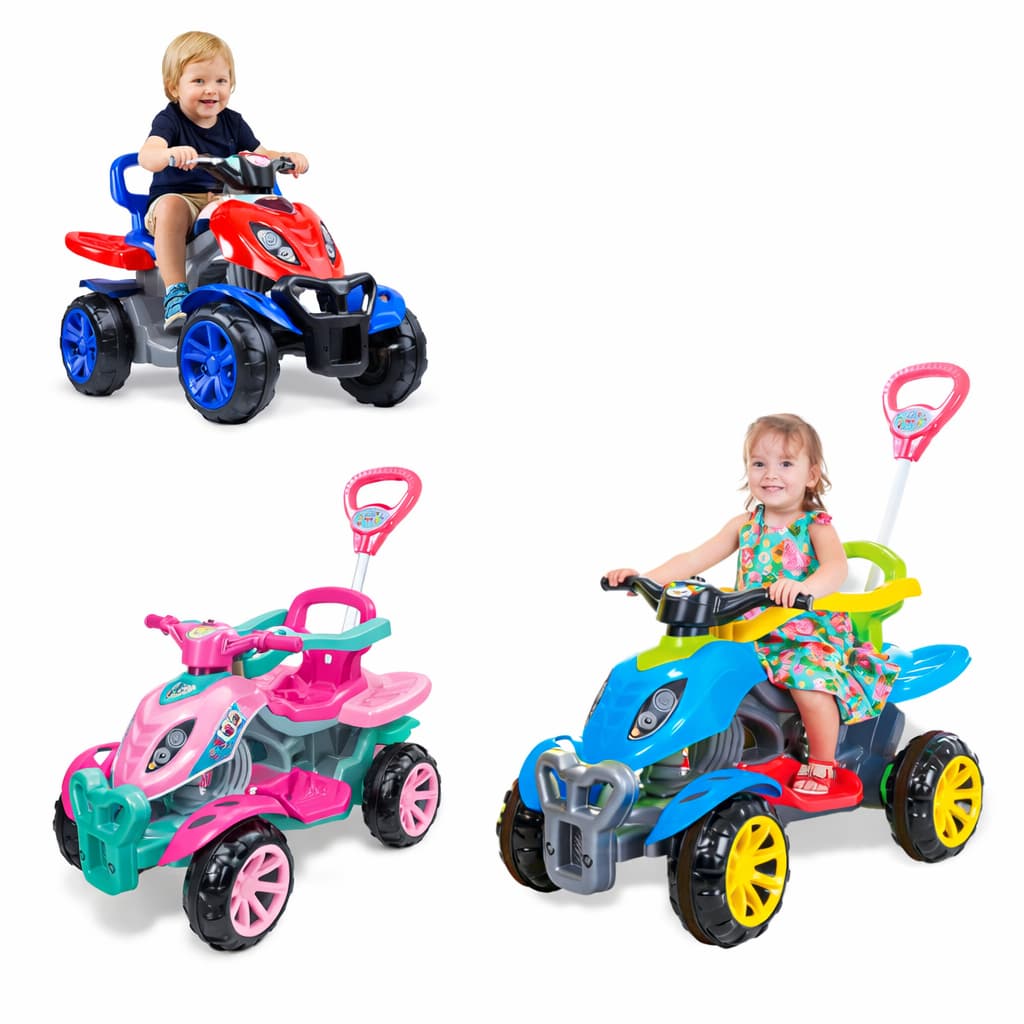 Carrinho Passeio Infantil Quadriciclo Com Empurrador Maral