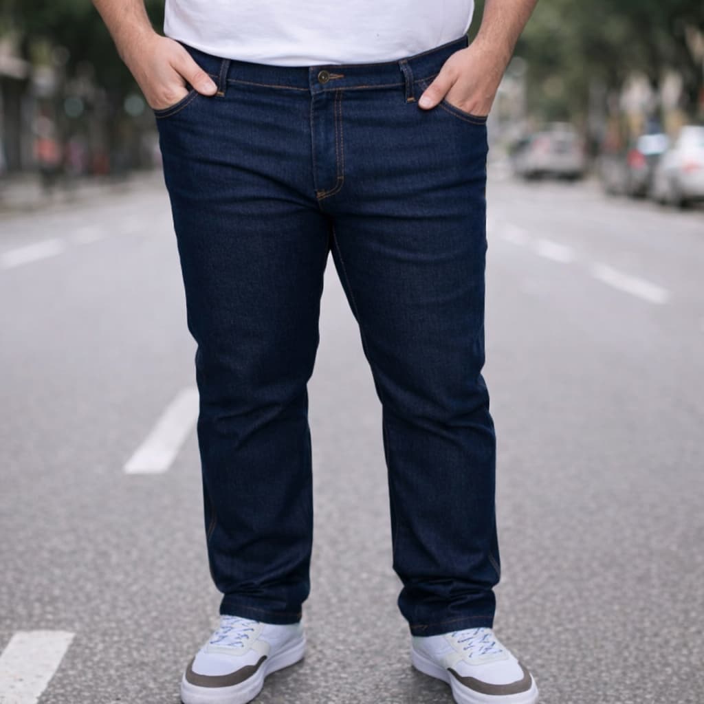 Calça Jeans Masculina Plus size Ideal para Trabalho Reforçada 50 ao 70