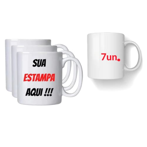Kit 7 canecas personalizadas com sua arte logo ideia
