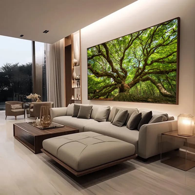 Quadro Decorativo Copa Árvore Natureza Moderno Grande Hall Sala Rústico Paisagem