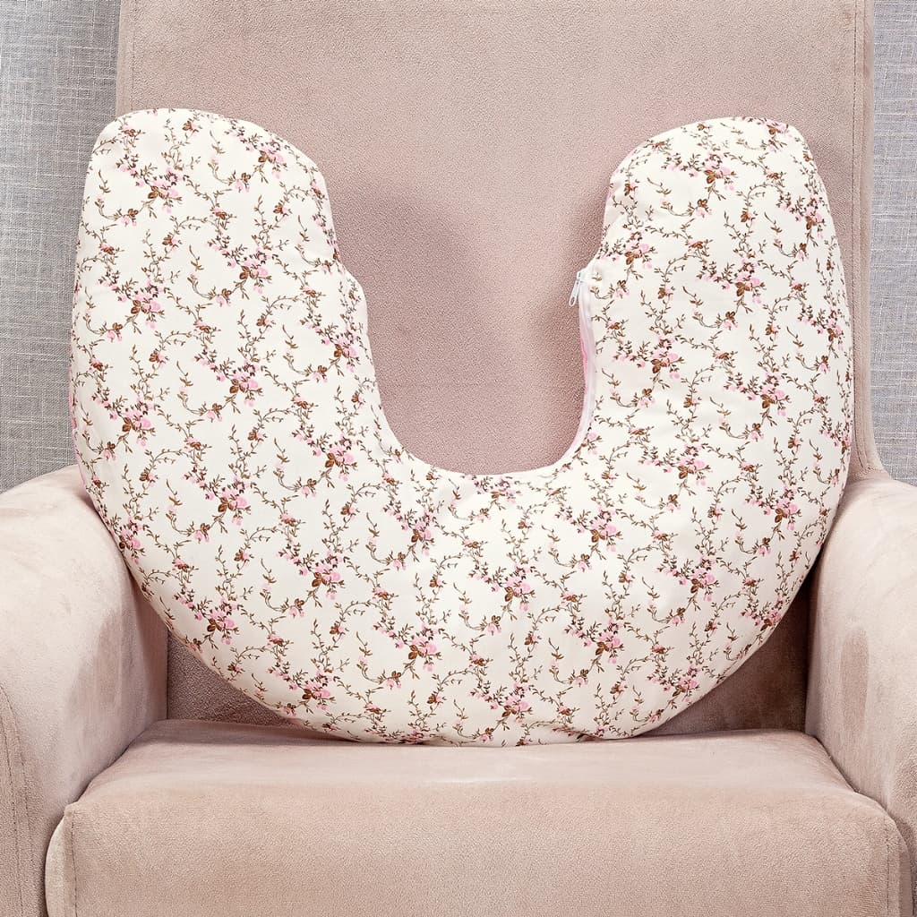 Almofada Amamentação Estampada Floral Rosa