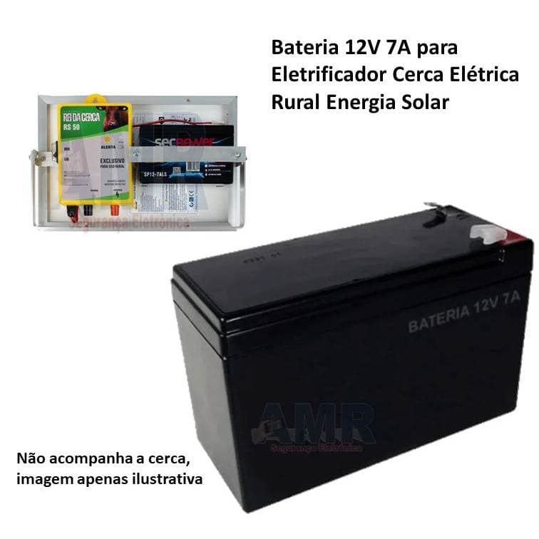 Bateria 12v 7a Para Eletrificador Solar Cerca Elétrica Rural de Gado