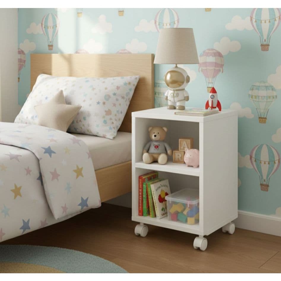 Mesa de Cabeceira Retro para Quarto Casal Solteiro Infantil Nicho Decoração Monza