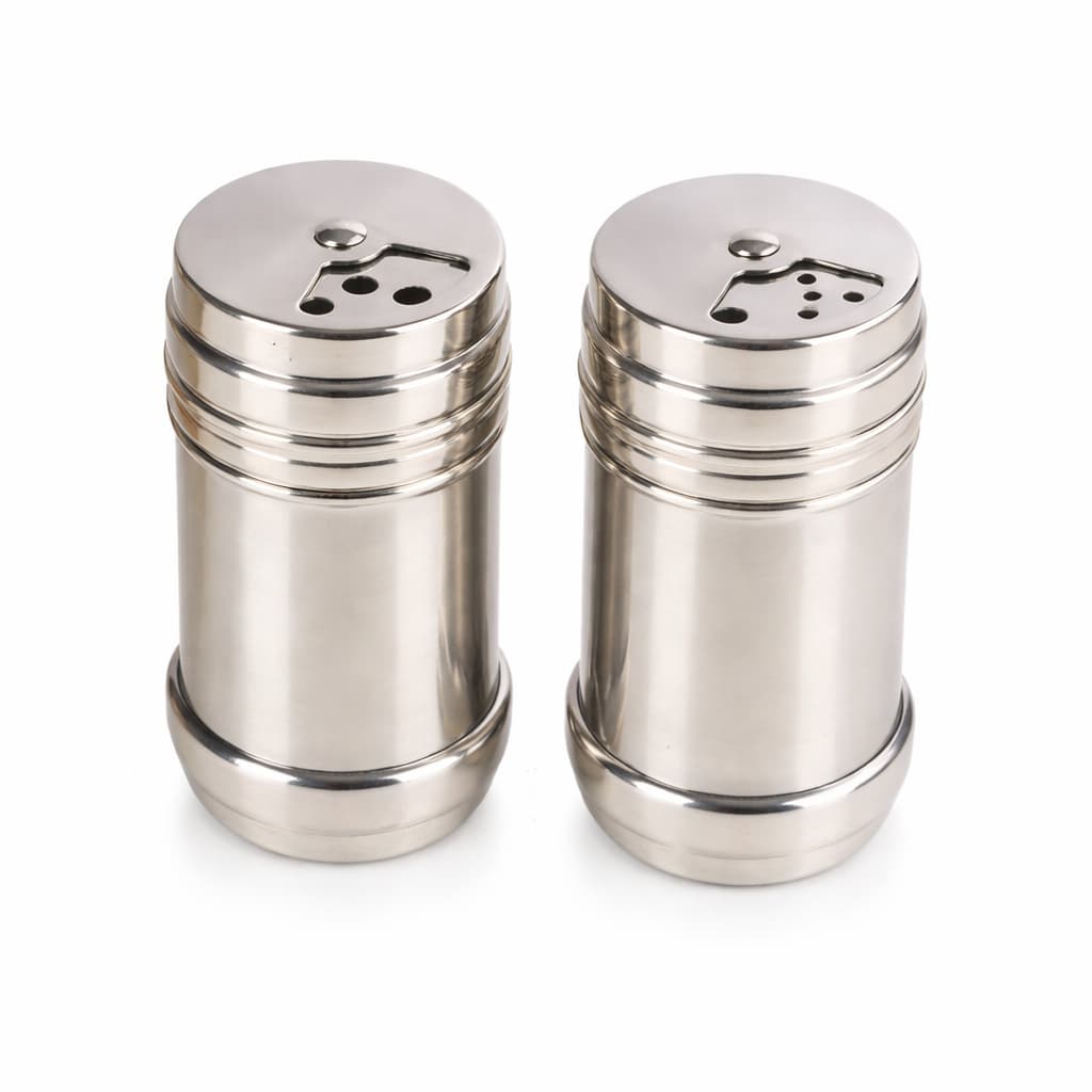 Saleiro Pimenteiro Inox 2 Unidades Porta Condimentos Temperos Com Regulagem
