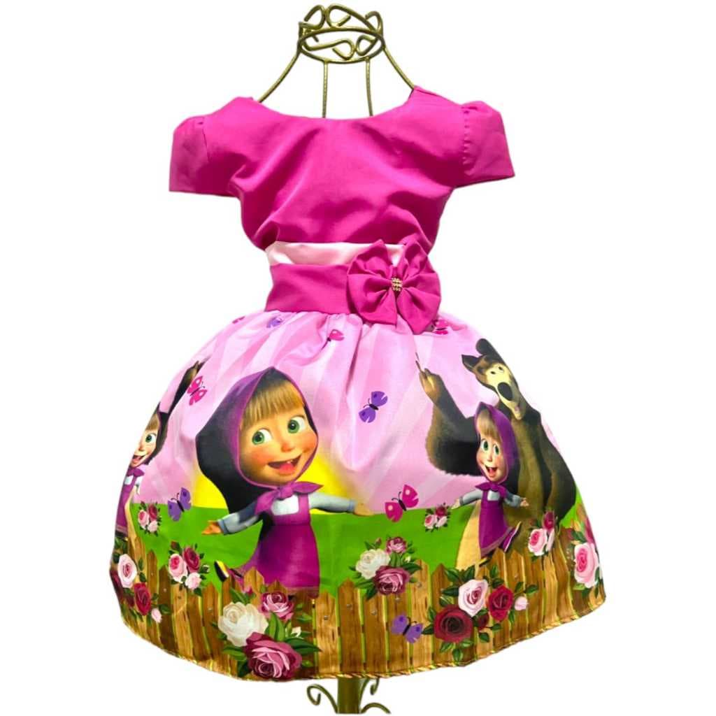 Vestido Infantil Temático Aniversários e Festas.