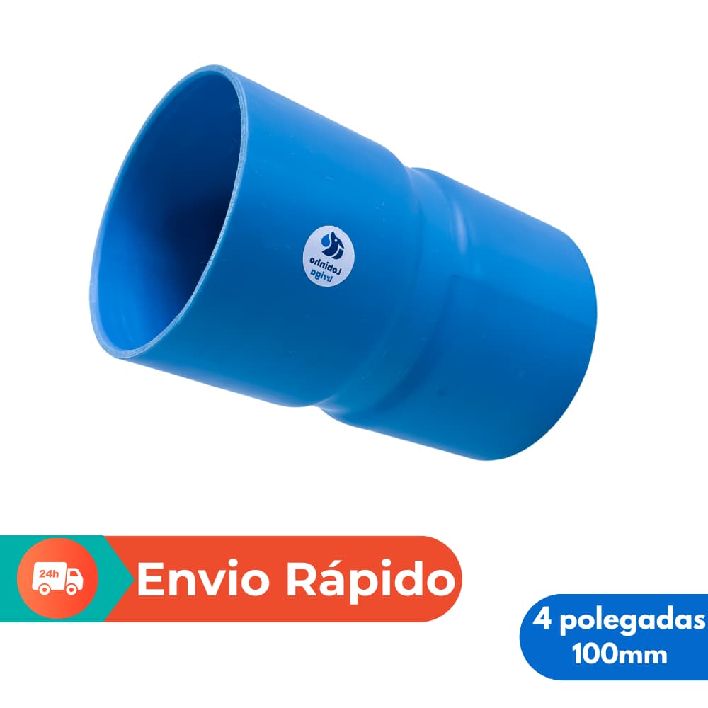 Conexão Irrigação Luva Soldável 4" - 100mm | Tubo PVC Azul PN80