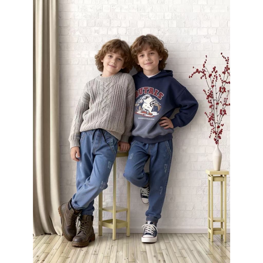 Calça Jogger Juvenil Infantil Sarja com Punho