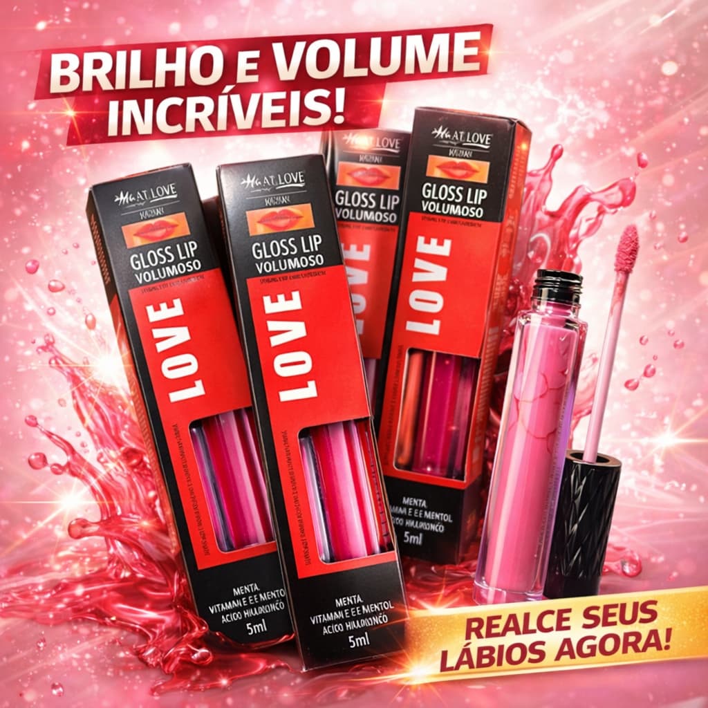 Gloss Lip Volumoso Max Love 06 - Gloss Aumenta Boca Ácido Hialurônico