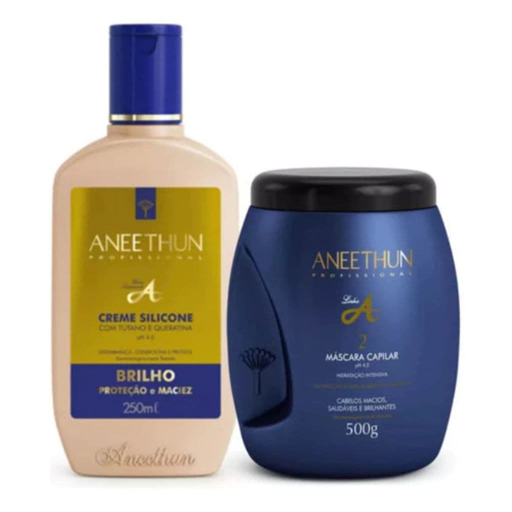 Kit Aneethun Linha A Creme De Silicone Máscara 500g 250ml E
