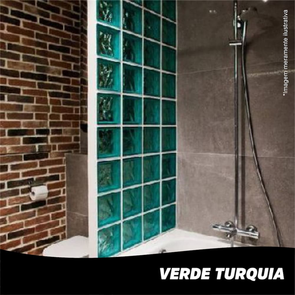 1 ou 6 Blocos Tijolo de Vidro Cor Verde 19x19 Ondulado Estilo, privacidade e luz para sua obra!