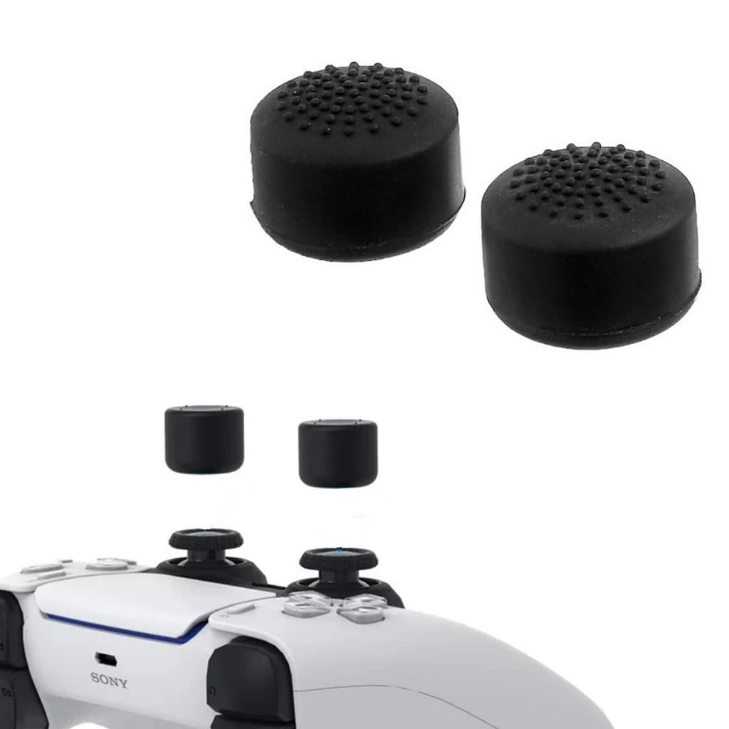 Par grips extensores de analógicos pra controles PS4 PS5 Precisão Borrachinhas silicone