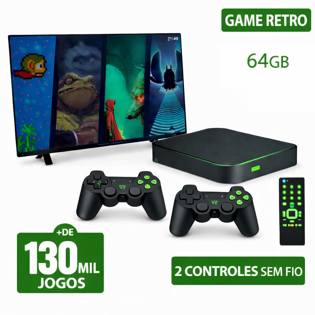 Video Game Retro Elite 4.8 – 64GB – 130 Mil Jogos – Sistema Atualizado – Modelo 2026