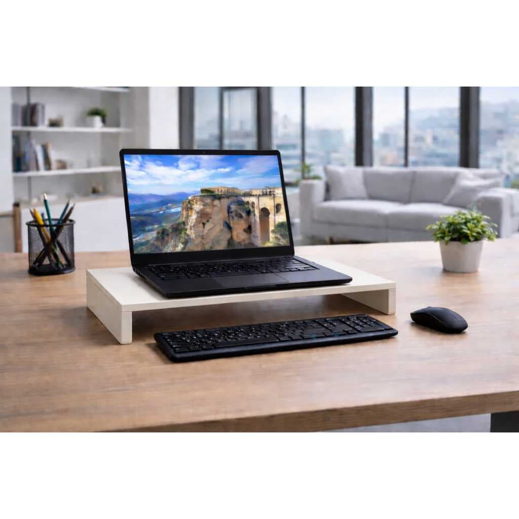 Suporte ergonômico para notebook, 30cm prof x 10cm altura, organizador de bancada, escritório