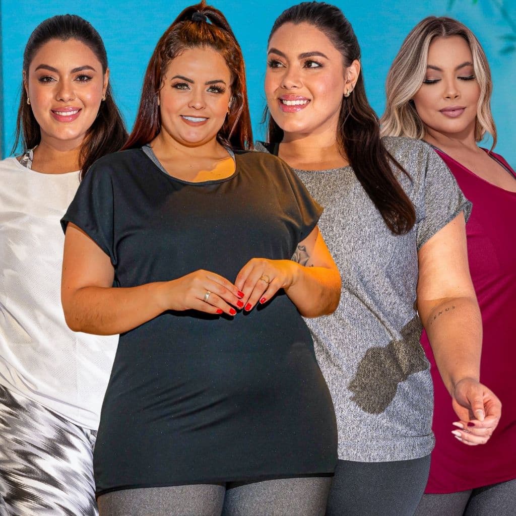 Kit 4 Blusas Feminina Plus Size Academia Soltinha Longline Respirável DryFit Dia a Dia Envio Rápido