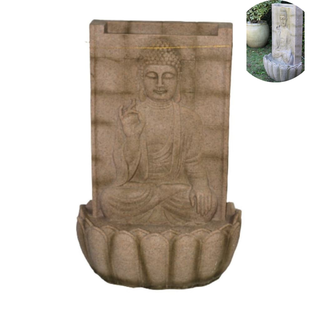 Fonte Água Decorativa  Buda Hindu Paz Jardim Painel Marrom Artificial Relaxante Decoração