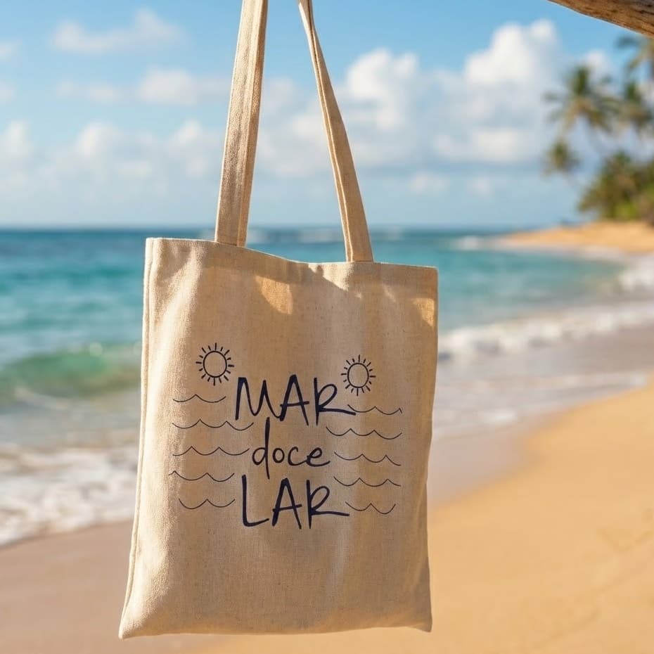 Eco Bag de Linho "MAR DOCE LAR" - Estilo Praiano e Sustentabilidade 🌊☀️