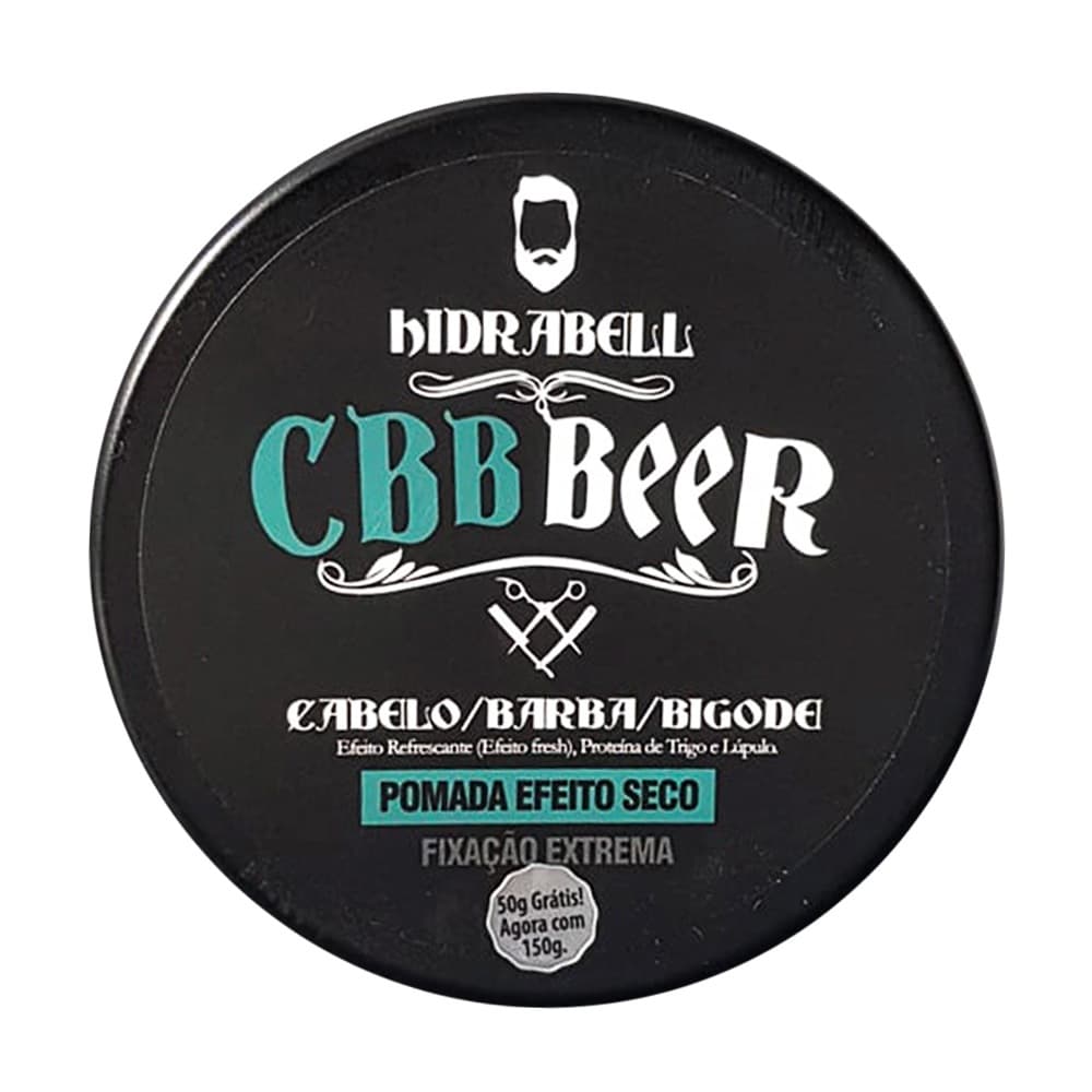 Cera Modeladora Ultra Fixação Cbb Efeito Seco Mate Pomada Capilar Cabelo e Barba 150g Hidrabell
