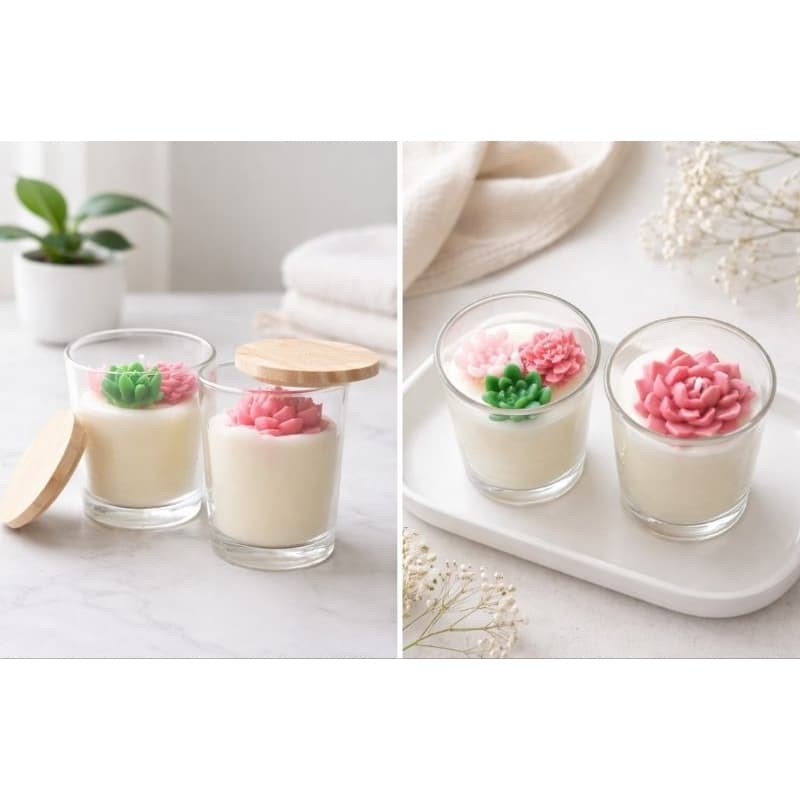 Lembrancinha vela aromática vidro 70g flores