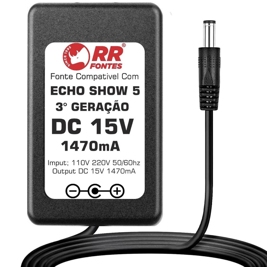 Fonte Carregador Dc 12v 2a Para Amazon Echo Show 5