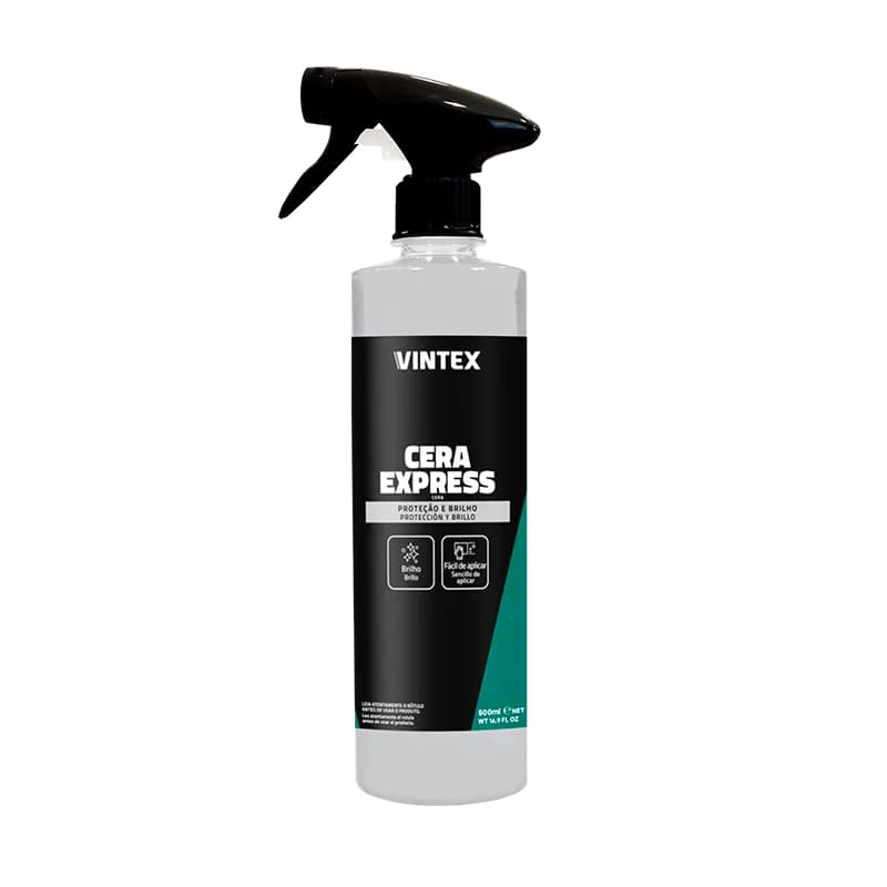 Cera Express Vintex 500ml Automotiva Brilho Proteção Excelente Acabamento Não Abrasiva Spray Car Care Detail