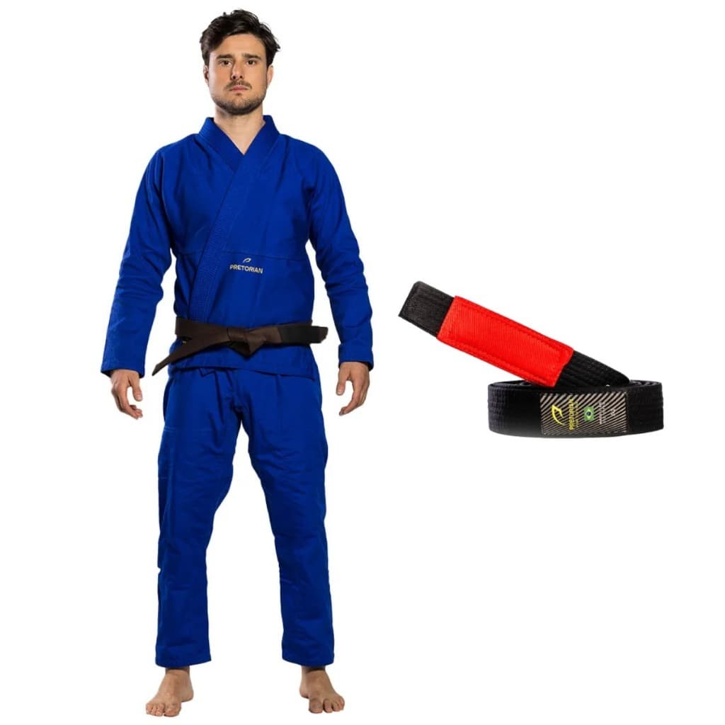 KIMONO JIU JITSU PROFISSIONAL ADULTO RIPSTOP FIRST AZUL PRETORIAN + FAIXA