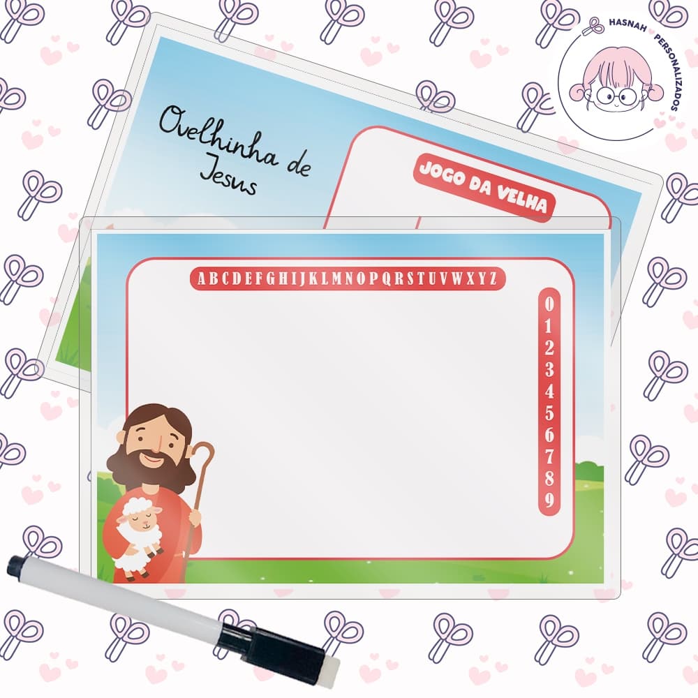 Kit 15 Lousa Magica Lembrancinhas Para Aniversario Envio imediato No Tema Jesus e as Ovelinhas