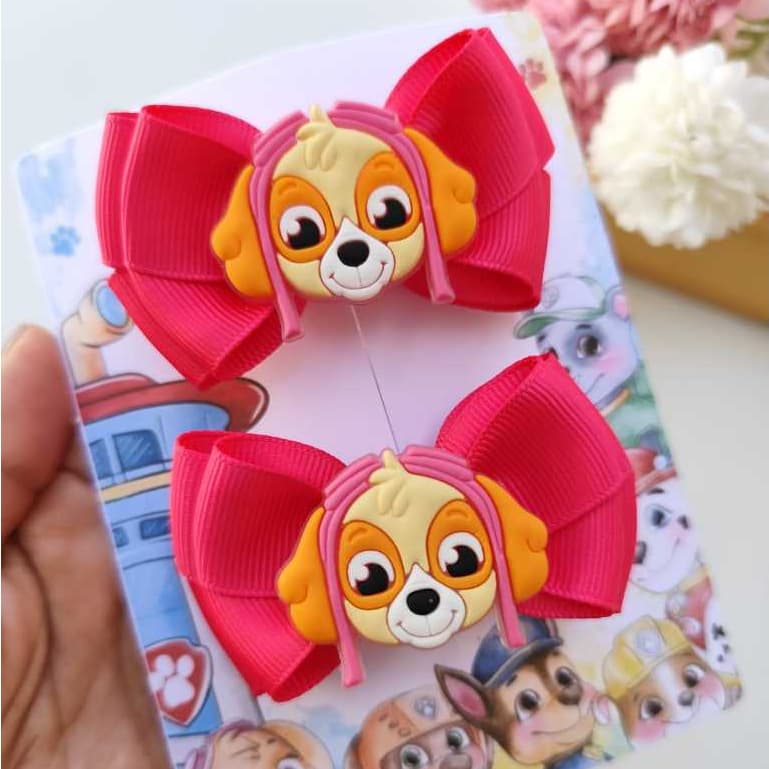 Par de Laço Sky Patrulha Canina Laço de Cabelo Sky Parzinhos de Laços Sky
