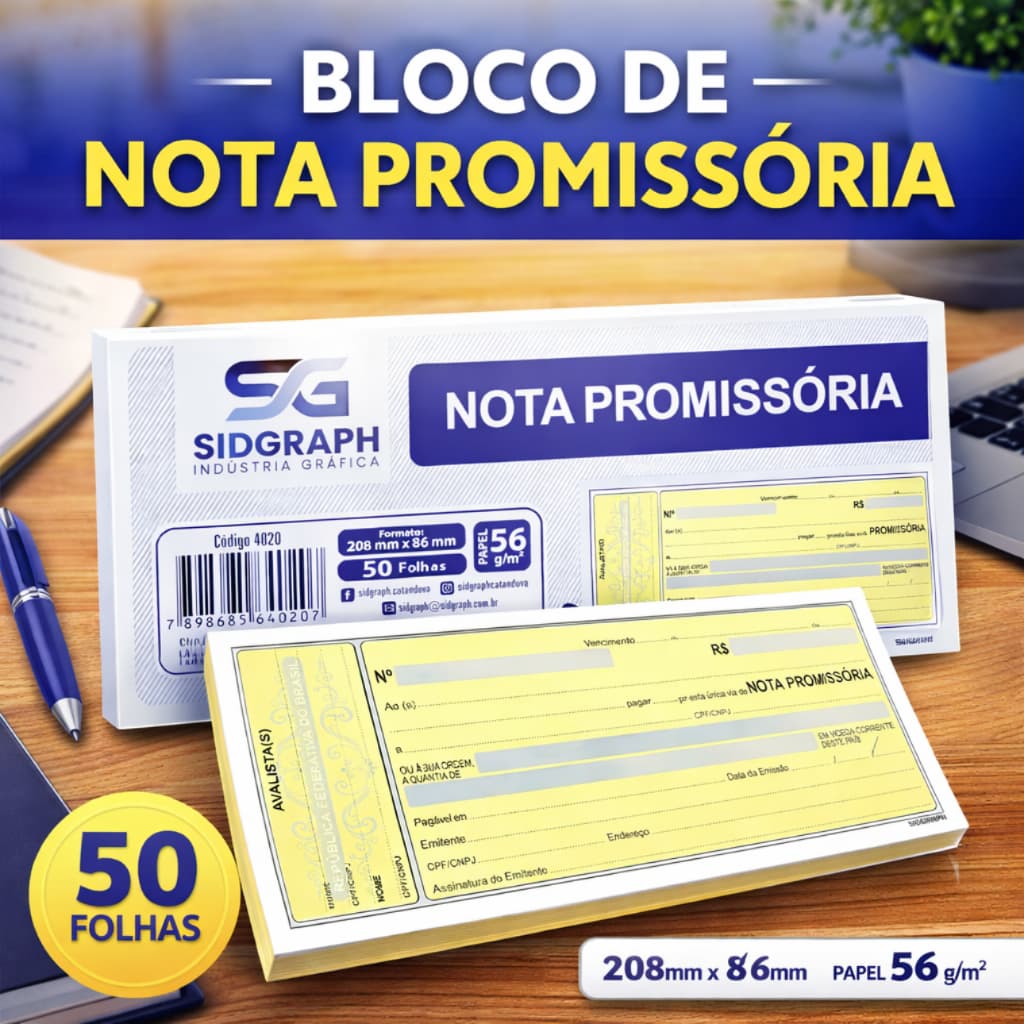 1 2 3 5 10 Bloco Talão Nota Promissoria Com Canhoto Avalista 50 Folhas Bloco Profissional Grande