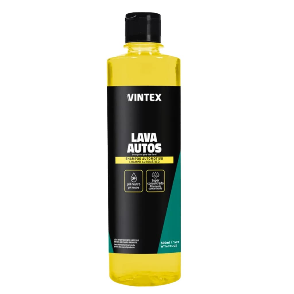 Lava Autos Vintex 500ml Shampoo Detergente Automotivo Lavagem Limpeza Brilho Proteção Ph Neutro Spray Car Care Detail