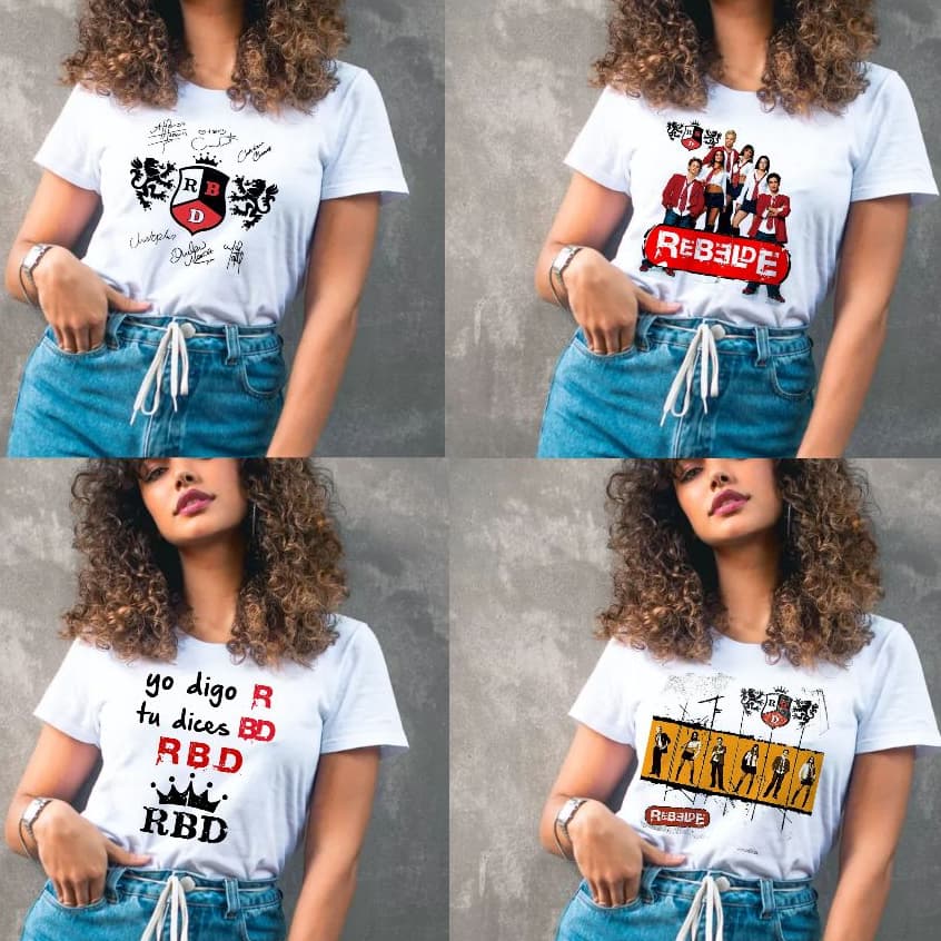 blusa camiseta RBD REBELDE méxico, blusinha estilosa banda nostalgia, tshirt estampada plus size