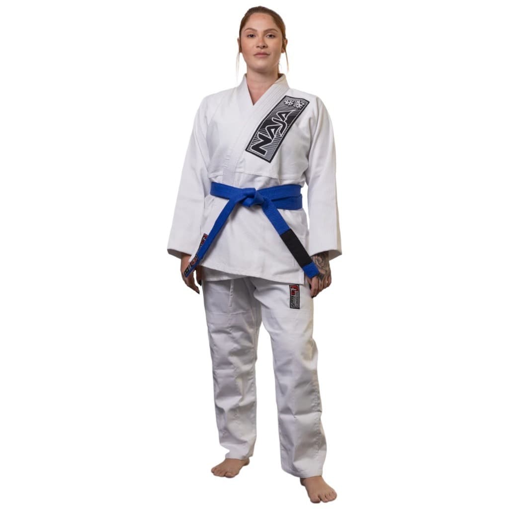 KIMONO JIU JITSU ADULTO TRANÇADO REFORÇADO BRAVE BRANCO NAJA