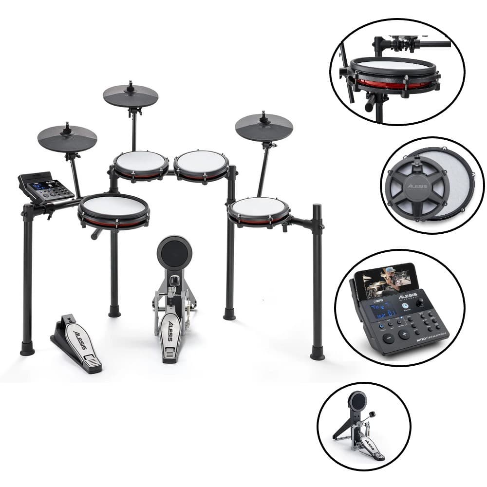 Bateria Eletrônica Alesis Nitro Max Kit 8 Peças Bluetooth - Preto