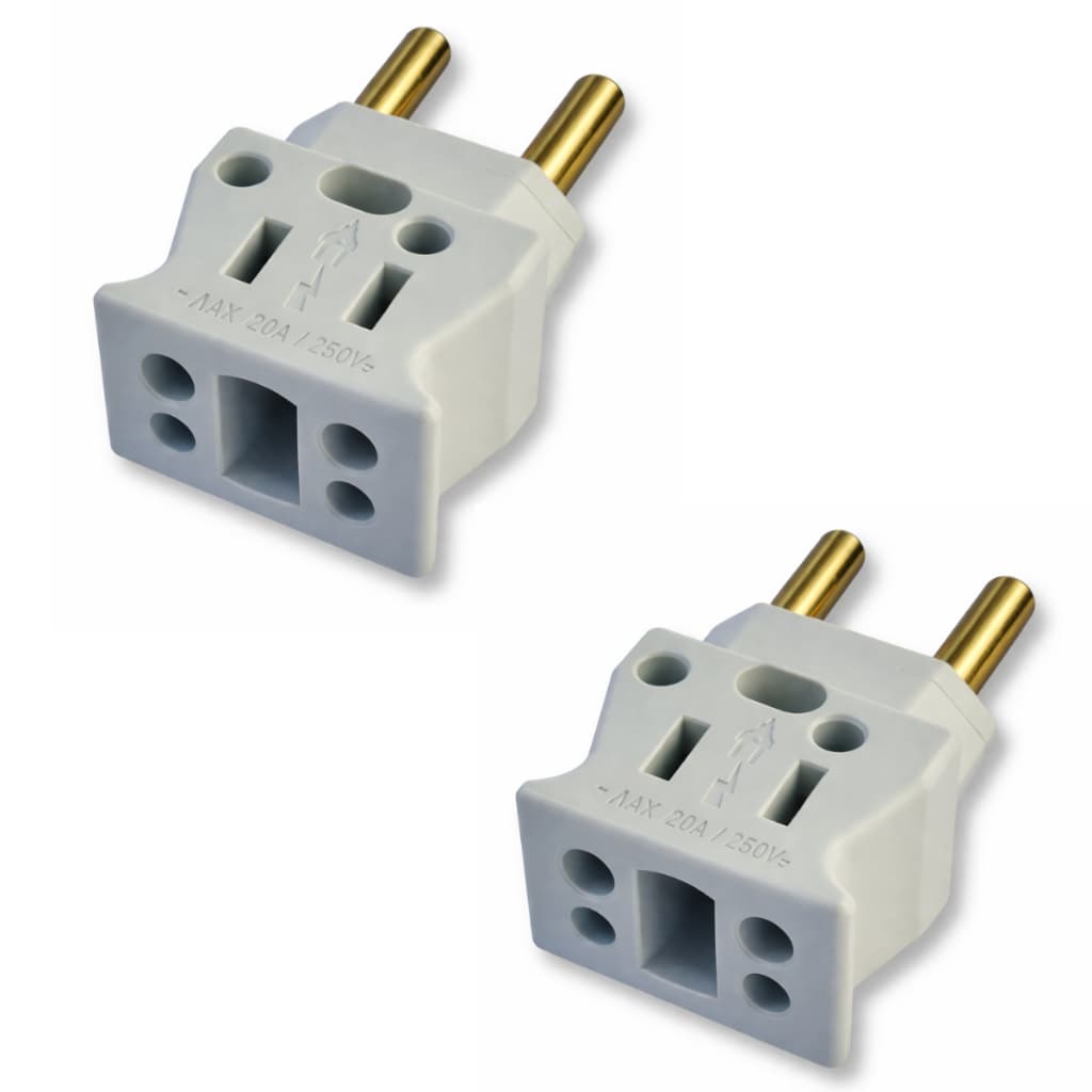 kit com 2 Adaptadores Elétrico Macho 20A para Fêmea 10/20A – Reforçado 250V