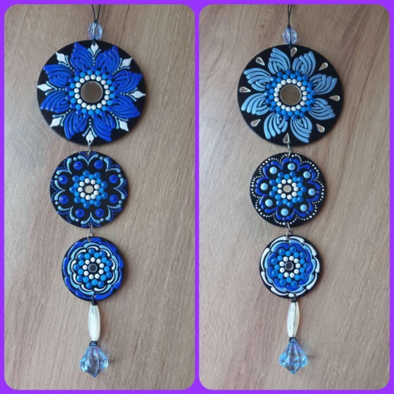 Enfeite de porta, Móbile Amuleto Esotérico Olho Grego, Proteção e Decoração, Mandala Pontilhada em MDF.