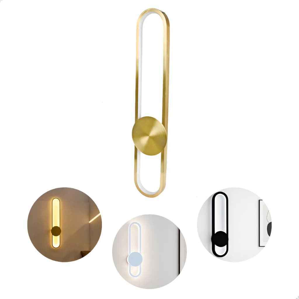 Arandela Luminária De Parede Oval Minimalista Arcus 12w Multicor Quente/Neutra/Fria
