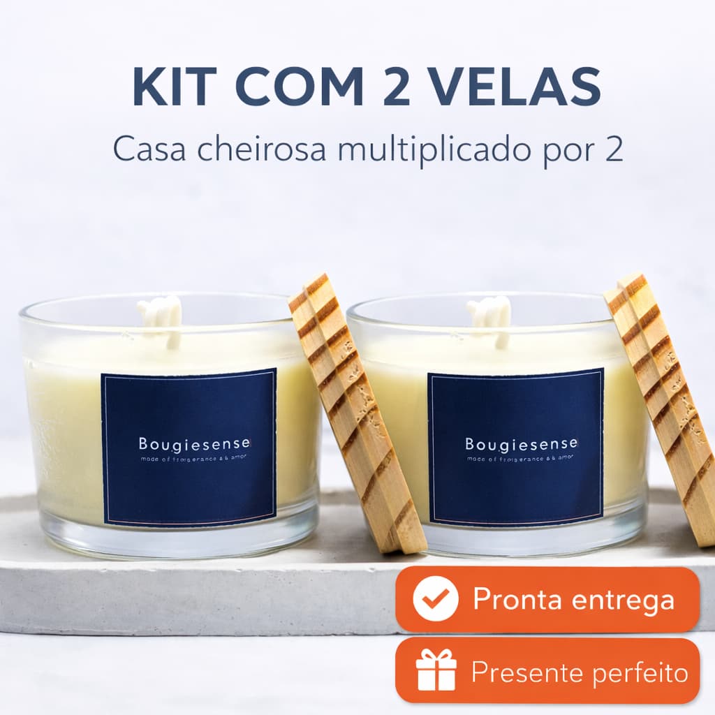 Velas aromaticas artesanal - 100g - Kit com 2 unidades