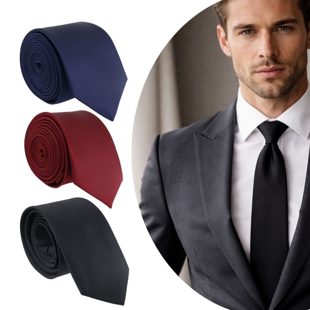 Kit 3 Gravatas Social Slim Trabalhada Lisas Para Evento Casamento
