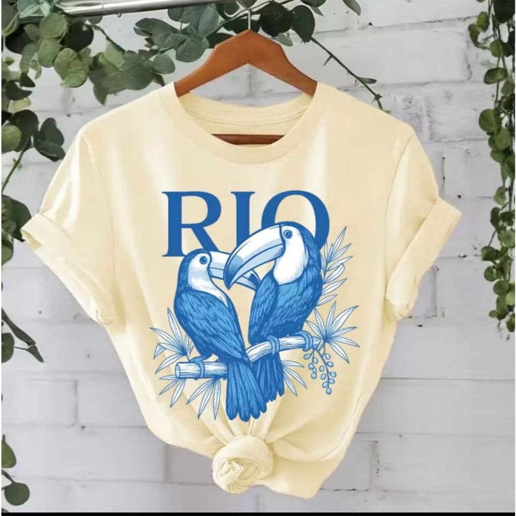 Camiseta Feminina Algodão Tropical Brasil Amazônia Estampada RIO lançamento novo