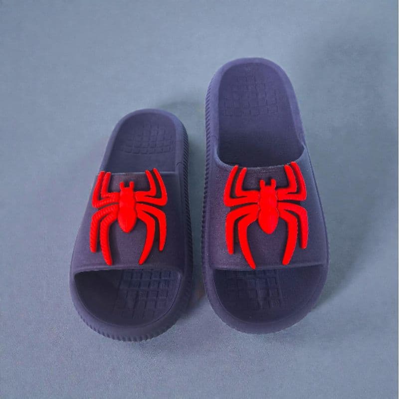 Chinelo Slide Nuvem Infantil Masculino Super-Herói Aranha Spider Capitão Leve Macio Flexível Confortável Antiderrapante