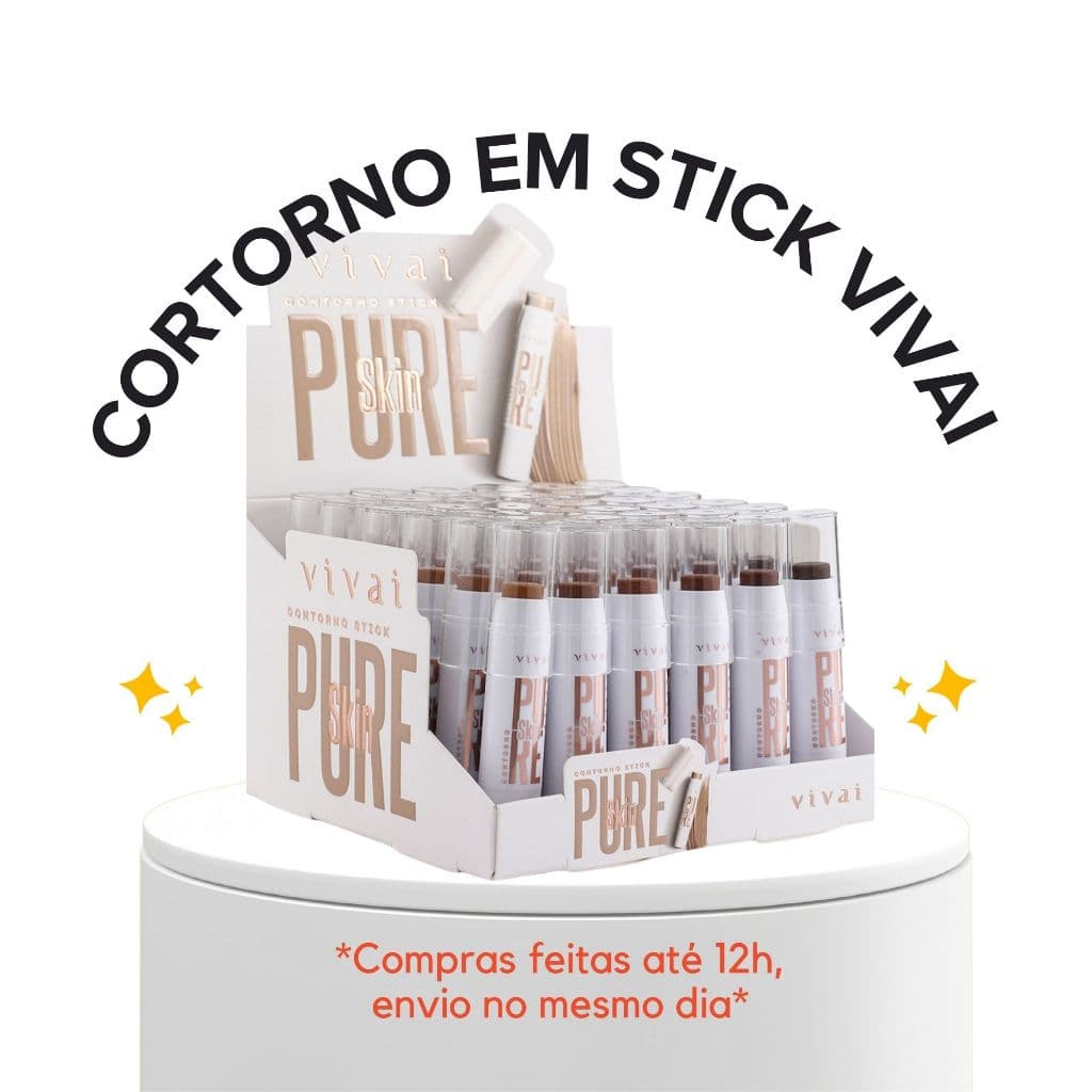 CONTORNO EM STITCK PURE SKIN VIVAI FACIAL DE ESPALHAR CREMOSO CORES DE 1 A 6 MAQUIAGEM ROSTO MACIO